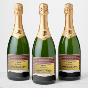 Personalized Golden Ticket Chocolate Party Sparkling Wine Label