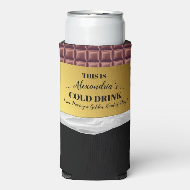 Personalized Golden Ticket Chocolate Seltzer Can Cooler (Seltzer Front)