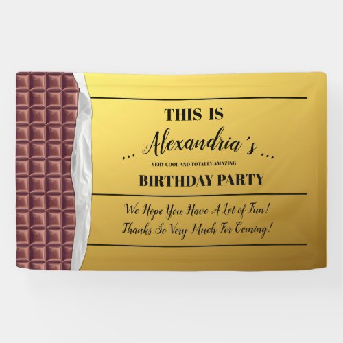 Personalized Golden Ticket Party Banner