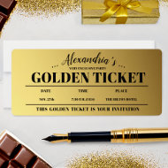 Personalized Golden Ticket Party Invitation