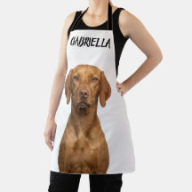 Personalized Golden Vizsla Dog Photo Apron