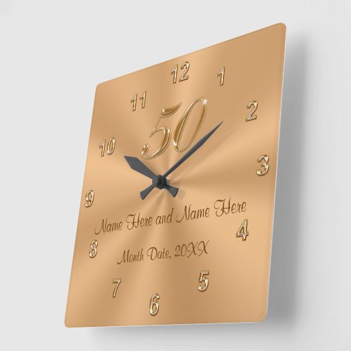 Personalized Golden Wedding Anniversary Gift Clock Zazzle