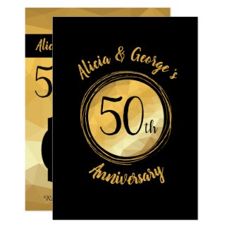 Personalized golden wedding anniversary invitation