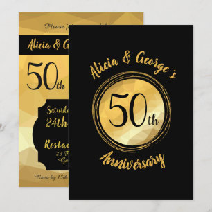 Personalized golden wedding anniversary invitation
