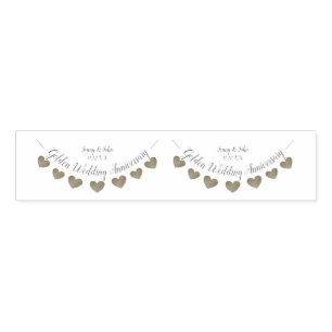 Personalized golden wedding anniversary napkin bands