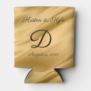 Personalized golden wedding can Cooler