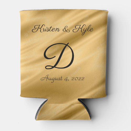 Personalized golden wedding can Cooler
