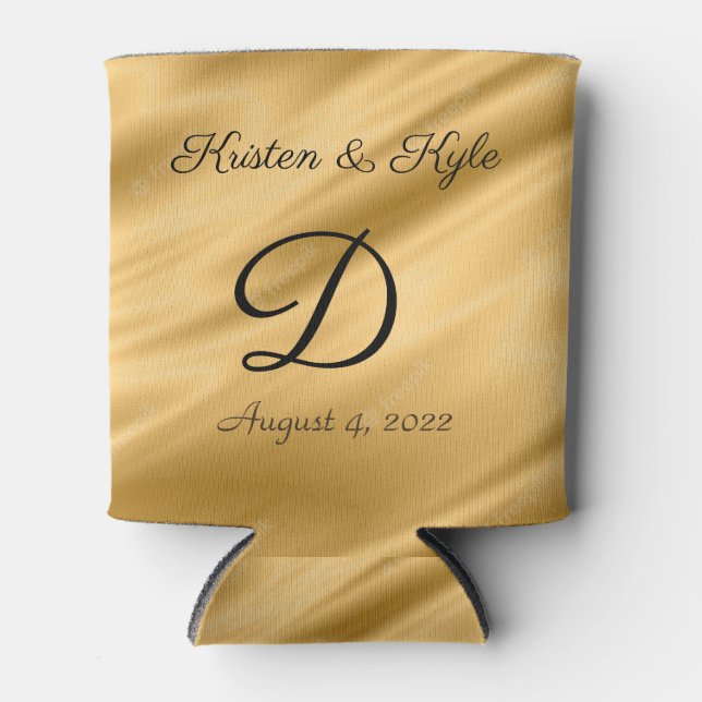 Personalized golden wedding can Cooler (Front)