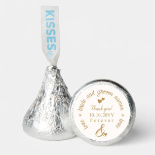 Personalized Golden Wedding Hearts Hershey®'s Kisses®