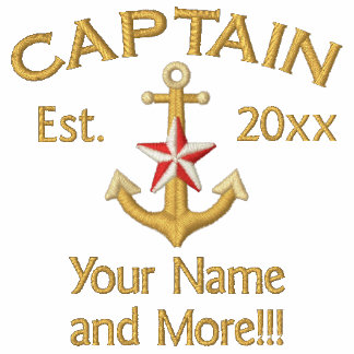 Personalized Golden YEAR Names Captain Star Anchor Embroidered Jacket