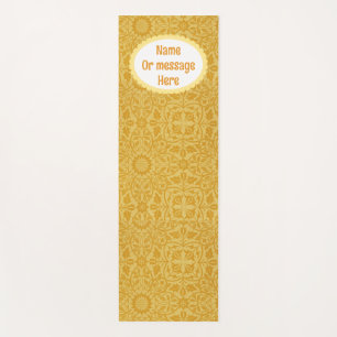 Personalized Golden Yellow William Morris Floral  Yoga Mat