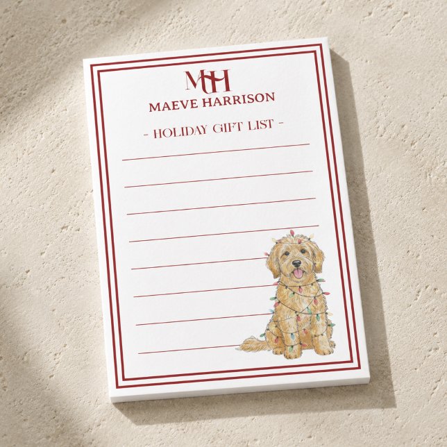 Personalized Goldendoodle Christmas Gift List Post-it Notes (Personalized Goldendoodle Christmas Gift List Post-it Notes)