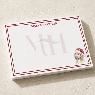 Personalized Goldendoodle Christmas Monogram Post-it Notes