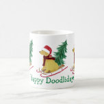 Personalized Goldendoodle Christmas Sled Coffee Mug at Zazzle