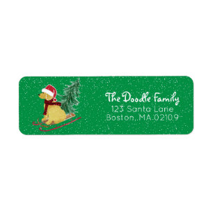 Personalized Goldendoodle Christmas Sled Label