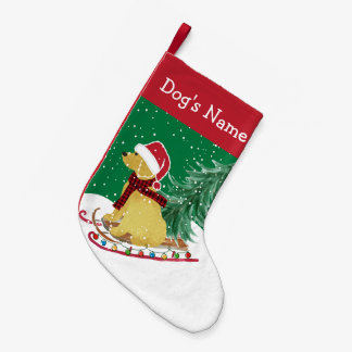 Personalized Goldendoodle Christmas Snow Sled Small Christmas Stocking