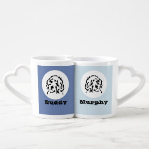 personalized Goldendoodle coffee mug duo