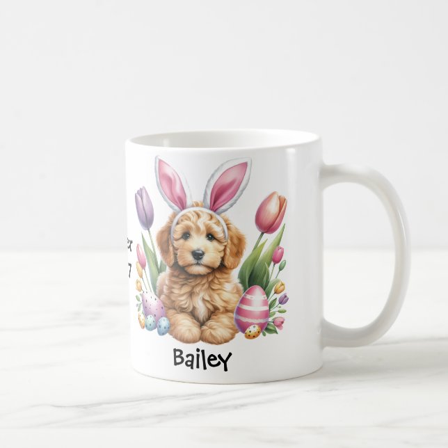 Personalized Goldendoodle Easter Bunny/Spring Mug (Right)