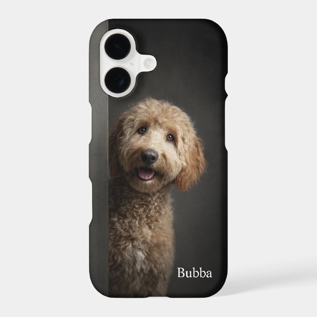 Personalized Goldendoodle Portrait iPhone Case (Back)