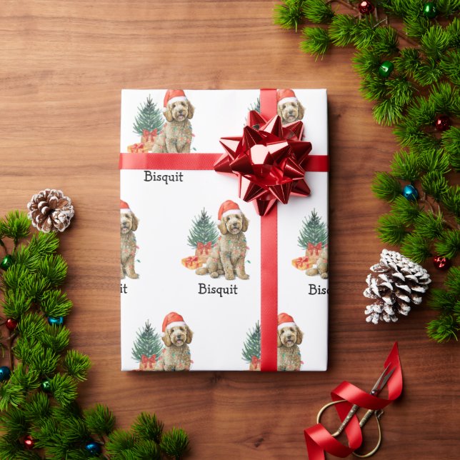 Personalized Goldendoodle Wrapping Paper Gift Wrap (Holiday Gift)