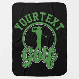 Personalized Golf ADD NAME Retro Pro Golfer Swing Baby Blanket