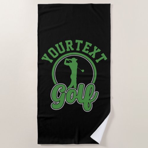 Personalized Golf ADD NAME Retro Pro Golfer Swing Beach Towel