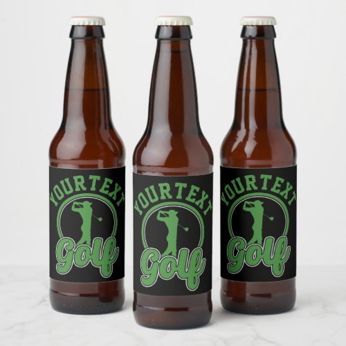 Personalized Golf ADD NAME Retro Pro Golfer Swing Beer Bottle Label