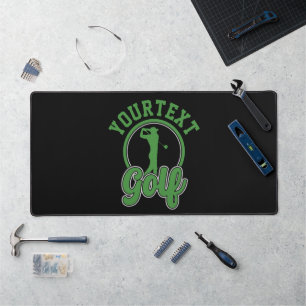 Personalized Golf ADD NAME Retro Pro Golfer Swing Desk Mat