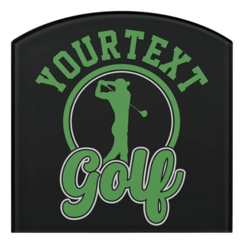 Personalized Golf ADD NAME Retro Pro Golfer Swing Door Sign
