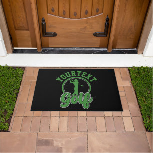 Personalized Golf ADD NAME Retro Pro Golfer Swing Doormat
