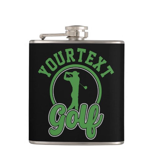 Personalized Golf ADD NAME Retro Pro Golfer Swing Flask