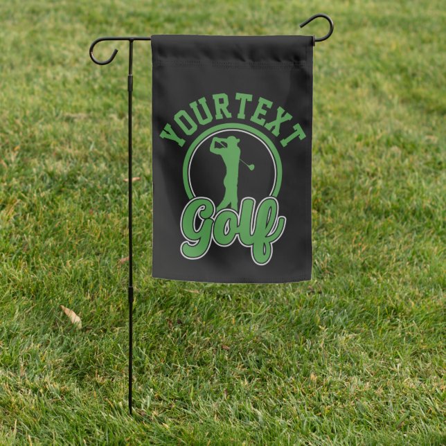 Personalized Golf ADD NAME Retro Pro Golfer Swing Garden Flag (In SItu)