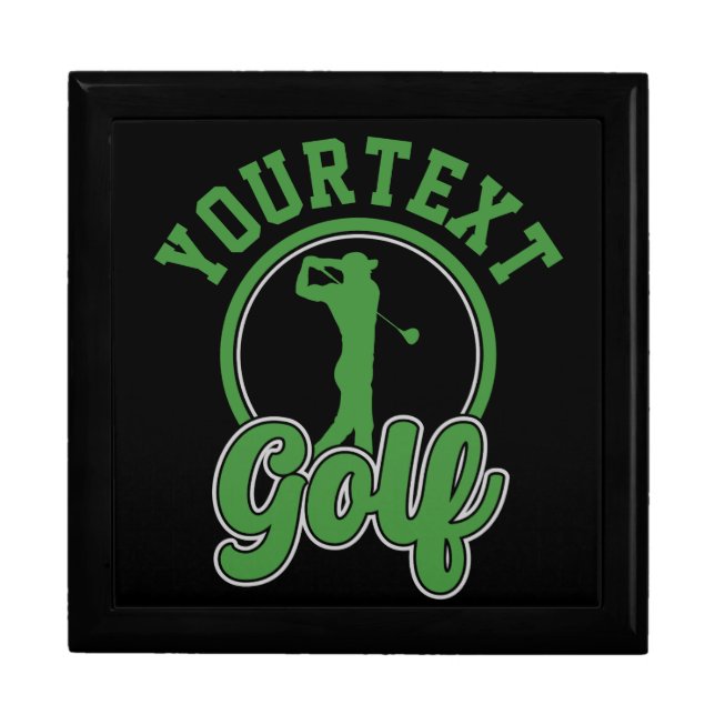 Personalized Golf ADD NAME Retro Pro Golfer Swing Gift Box (Front)