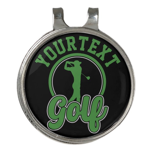 Personalized Golf ADD NAME Retro Pro Golfer Swing Golf Hat Clip (Front)