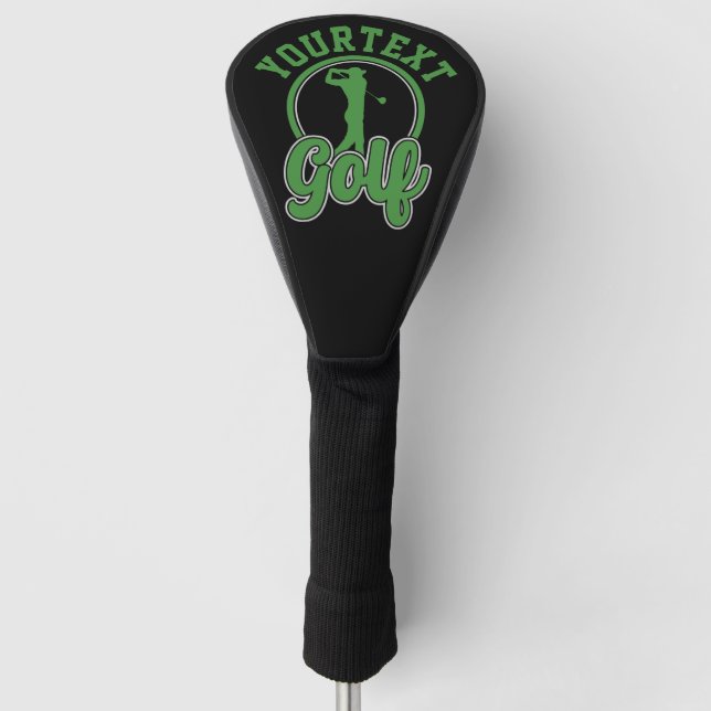 Personalized Golf ADD NAME Retro Pro Golfer Swing Head Cover (Front)
