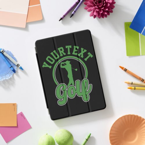 Personalized Golf ADD NAME Retro Pro Golfer Swing iPad Pro Cover