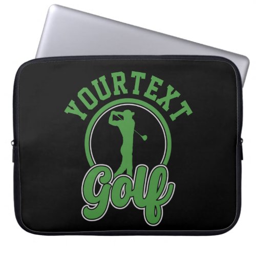 Personalized Golf ADD NAME Retro Pro Golfer Swing Laptop Sleeve