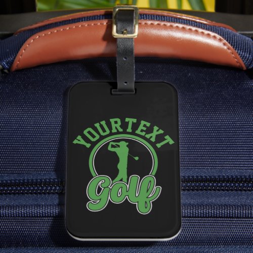 Personalized Golf ADD NAME Retro Pro Golfer Swing Luggage Tag