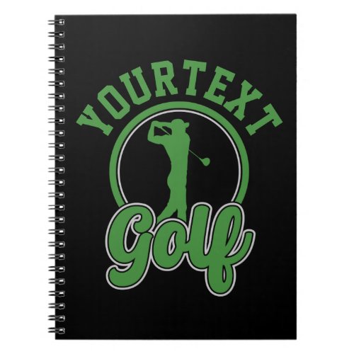 Personalized Golf ADD NAME Retro Pro Golfer Swing Notebook