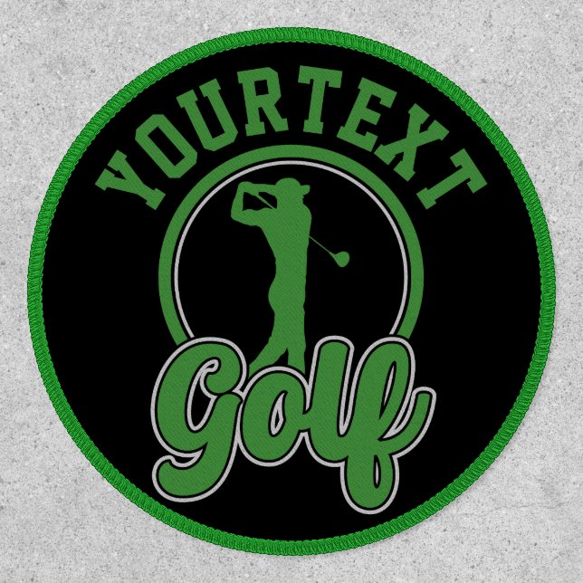 Personalized Golf ADD NAME Retro Pro Golfer Swing Patch (Front)