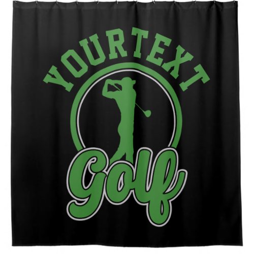 Personalized Golf ADD NAME Retro Pro Golfer Swing Shower Curtain