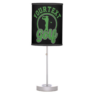 Personalized Golf ADD NAME Retro Pro Golfer Swing Table Lamp