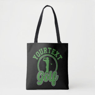 Personalized Golf ADD NAME Retro Pro Golfer Swing Tote Bag