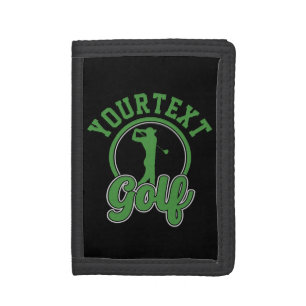 Personalized Golf ADD NAME Retro Pro Golfer Swing Tri-fold Wallet