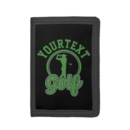 Personalized Golf ADD NAME Retro Pro Golfer Swing Trifold Wallet