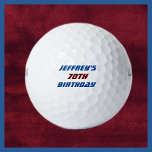 Personalized Golf Ball, 70th Birthday Golf Balls<br><div class="desc">This personalized name golf ball is a great gift for your favorite golfer's 70th Birthday!  Now lost balls can easily be identified and returned. Text is blue and deep burgundy red - you can easily change it. Golfers will love it! All Rights Reserved © 2024 Alan & Marcia Socolik.</div>