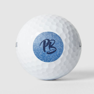 Personalized Golf Ball Blue Sparkle