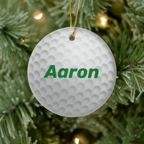 Personalized Golf  Ball Christmas Ornament Gift