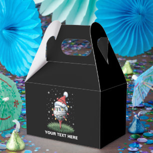 Personalized Golf Ball Christmas Tree Santa Hat Favor Boxes