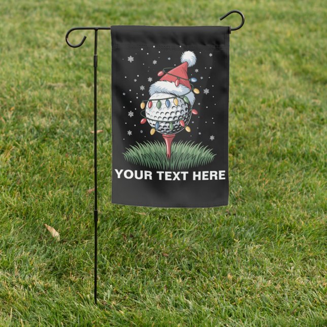 Personalized Golf Ball Christmas Tree Santa Hat  Garden Flag (In SItu)
